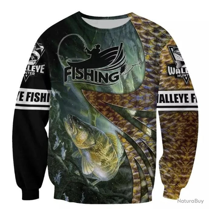 !!! LIVRAISON OFFERTE !!! PROMO !! Sweat 3D Réaliste Pêche Ou Chasse !! NOUVEAUTÉ 2020 !! Réf 137