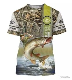 !!! LIVRAISON OFFERTE !!! Tee-shirt 3D Réaliste Chasse Pêche Réf 403