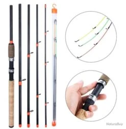 Canne à Pêche Spinning Ultra-légère En Carbone, 6 Sections, 3m