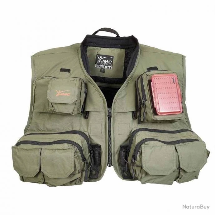 Gilet JMC Specialist V4 4.0 Olive Gilet Peche Mouches De Charette