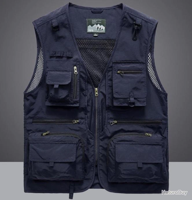 Mountain Gilet De Pêche 12 Poches, Coloris BLEU......LIV OFFERTE