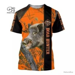 SUPERBE : T - Shirts Impression 3 D, Motif Sanglier N2