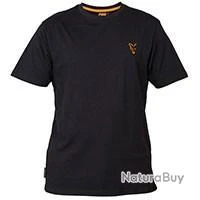 T-SHIRT FOX NOIR/ORANGE L
