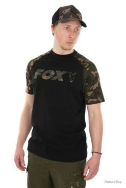 T-Shirt Black/Camo Fox M