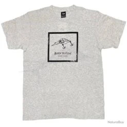 T-Shirt Daiwa Born To Fish L Gris Cendre