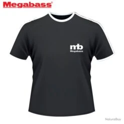 T Shirt Megabass Tete De Mort Liseret Blanc