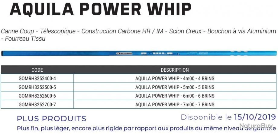 Aquila Power Whip 4 M Canne Coup Télescopique Garbolino – Image 2