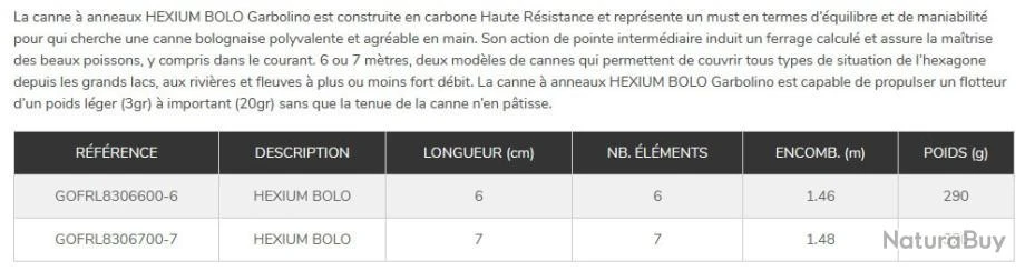 Hexium 6 M 20 G Max Canne Bolo Garbolino â Image 2
