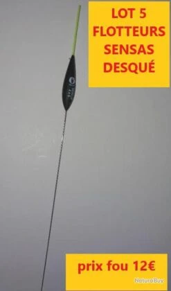 LOT 5 FLOTTEURS SENSAS DESQUÉ Embout Rouge Ou Jaune Fluo 4x4x8 1x0.05 Lot 25