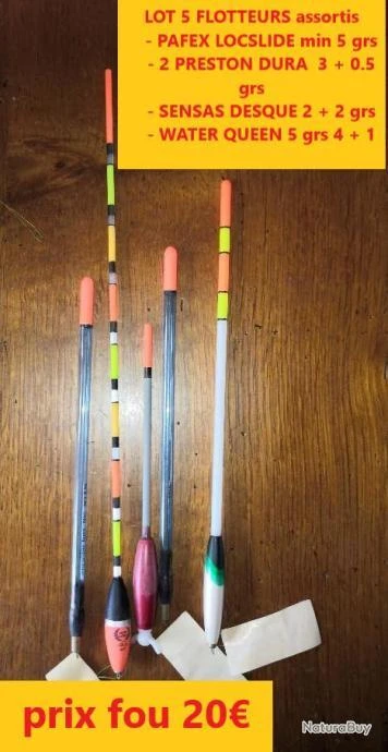SENSAS LOT 5 FLOTTEURS Assortis ANGLAISE Et WAGGLERS