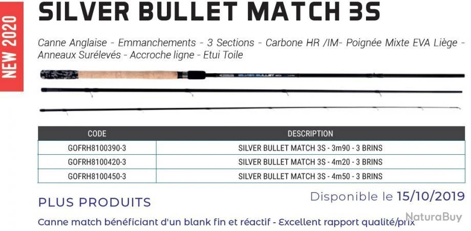 Silver Bullet 3S 3.90 M 5-15 G Canne Match Anglaise Garbolino â Image 2