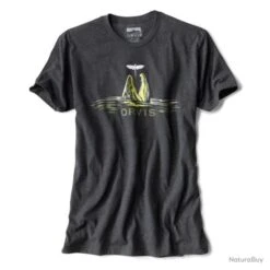 T Shirt Orvis Trout Rise Charcoal Marron