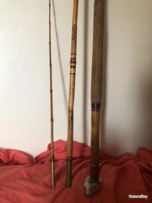 1 Canne Bambou 3,80 M Pexor Pezon Et Michel . 3 Brins Système Auto élastic .Pêche Ancien Collection – Image 3