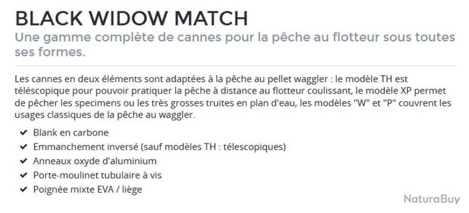 Black Widow Match 3.90 M 2-10 G 393 W Canne Anglaise Daiwa â Image 3