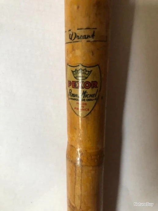 1 Canne Bambou 3,80 M Pexor Pezon Et Michel . 3 Brins Système Auto élastic .Pêche Ancien Collection – Image 4